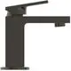 Schwarze Waschbeckenarmatur von Ideal Standard mit modernem Design und seitlichem Hebel. Geeignet für die Montage an einem Waschbecken.
